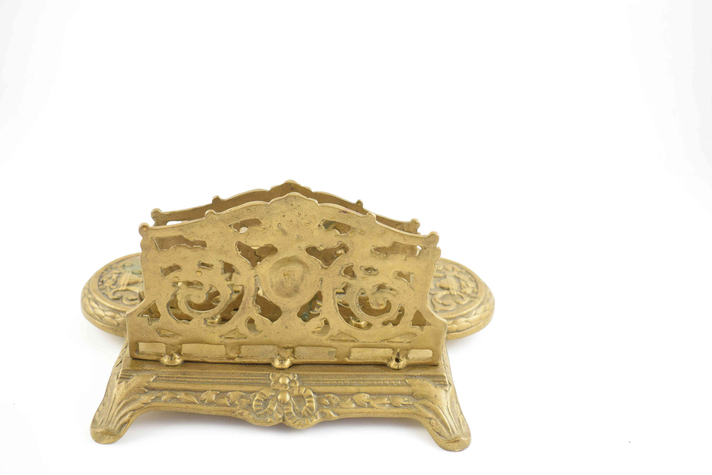 Antique French Brass, Letter Holder, antique inkwell, french art nouveau, art deco, belle epoque, jugendstil, rené lalique, beaux arts, wmf brass, french antique, candle scissor, rococo