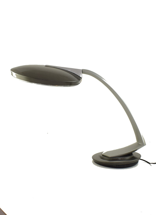 fase desk lamp, fase lamp, fase table lamp, madmen series, hollywood lamp, space age light, brown beige lamp, heavy office lamp, busquet hoogervorst, kalff bauhaus, flos alessi luceplan, ingo mauer memphis, thonet vitra