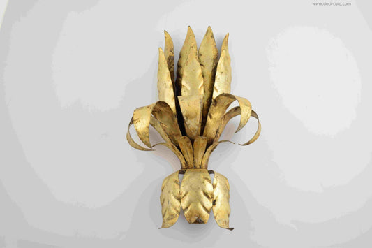 Brutalist brass wall light, Brass brutalist sconce