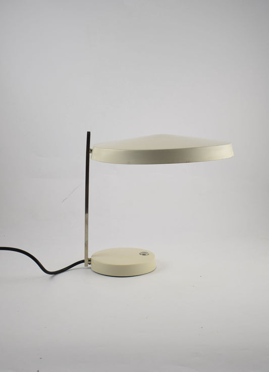 Hillebrand leuchten table lamp Oslo, gray desk lamp designed by Heinz Pfaender 1962.