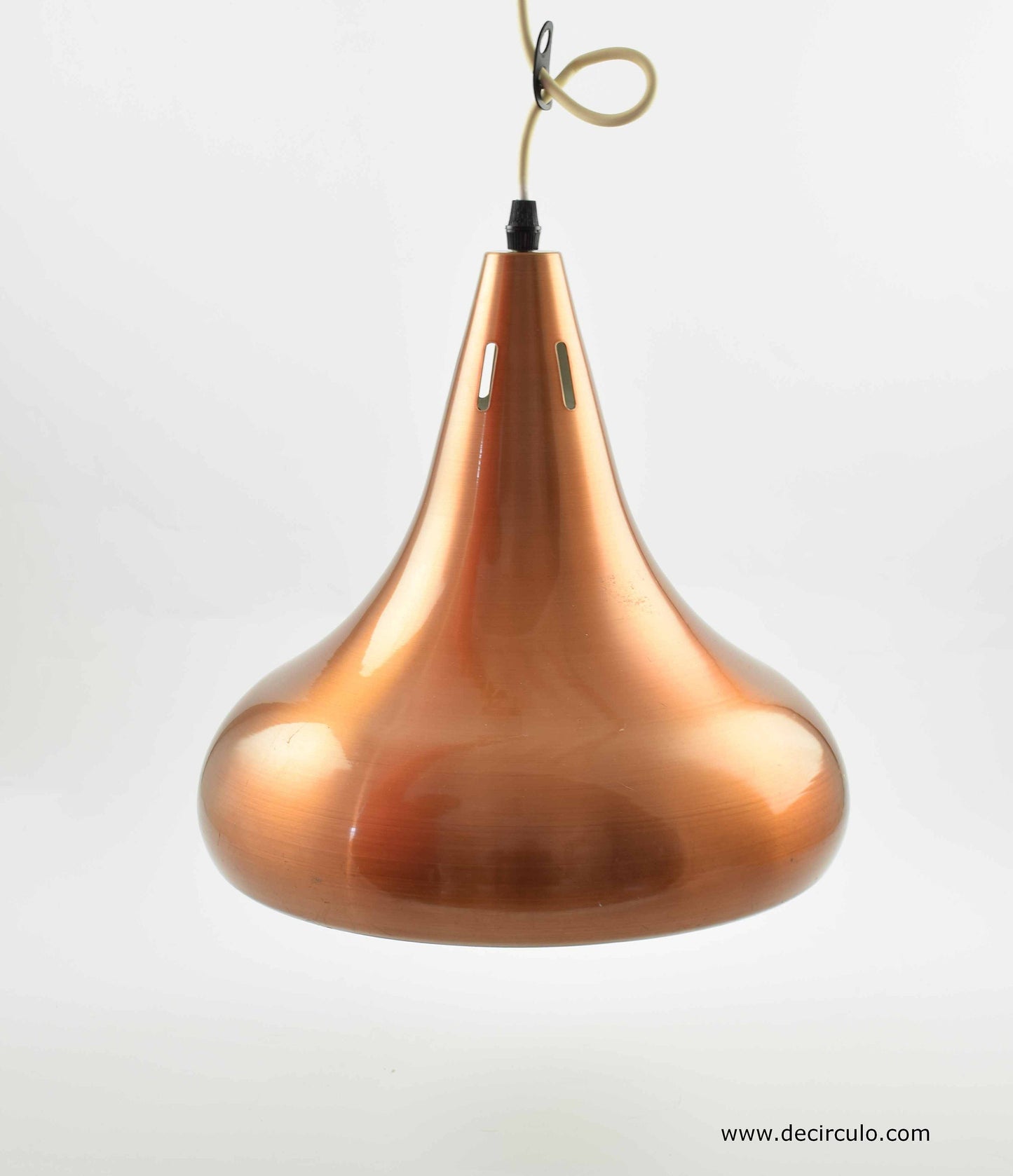 Brushed alumininum copper colored carambole billiard lamp