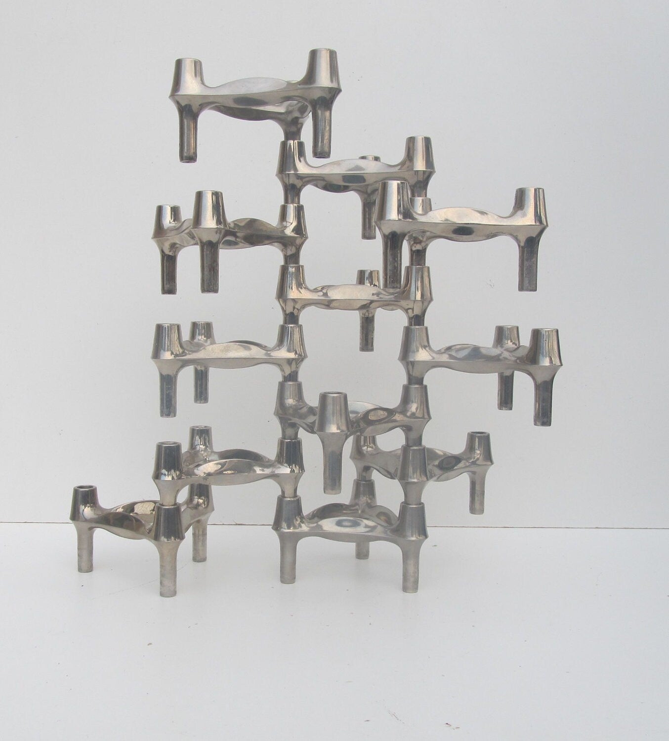 reserved for G.20 space age candle holders designed by Fritz Nagel BMF Set of 1960s candle sticks & stackable