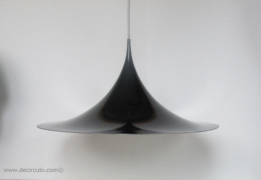 Large Black Fog Morup pendant lamp SEMI, Claus Bonderup and Torsten Thorup